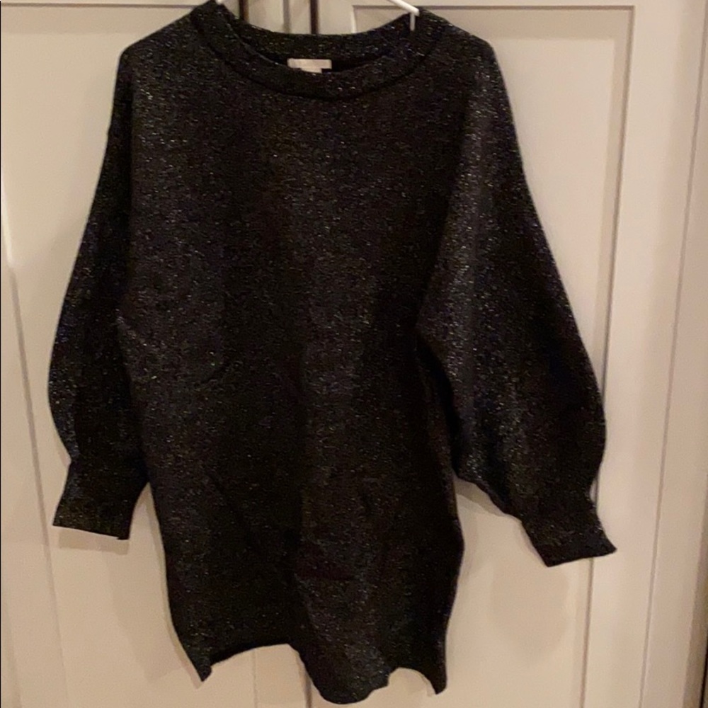 Oversized glittery sweater dress